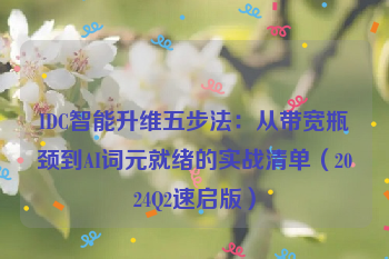 IDC智能升维五步法：从带宽瓶颈到AI词元就绪的实战清单（2024Q2速启版）