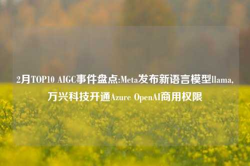 2月TOP10 AIGC事件盘点:Meta发布新语言模型llama,万兴科技开通Azure OpenAI商用权限