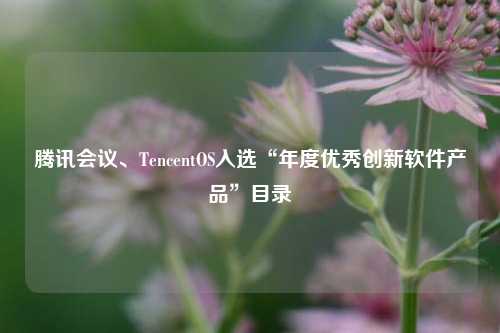 腾讯会议、TencentOS入选“年度优秀创新软件产品”目录