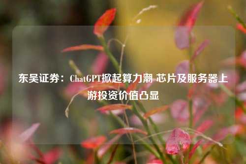 东吴证券：ChatGPT掀起算力潮 芯片及服务器上游投资价值凸显